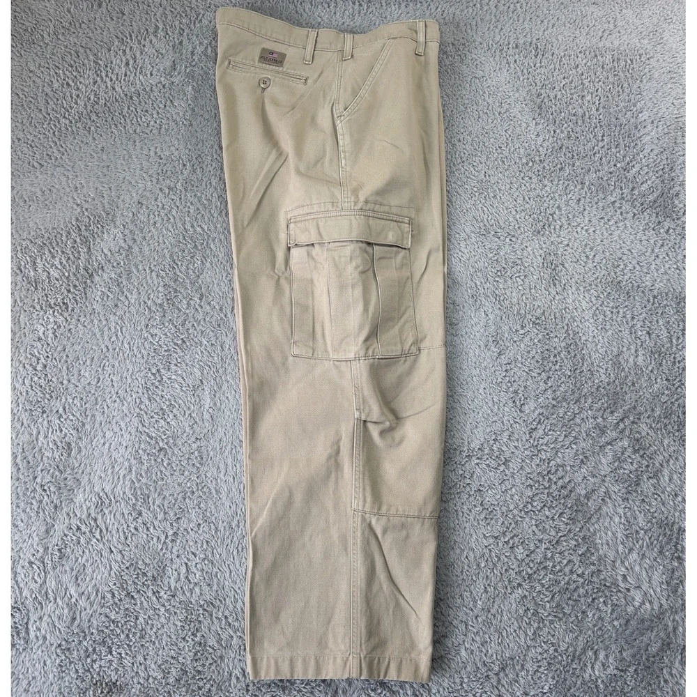 Vintage Y2K Polo Jeans Ralph Lauren Khaki Wide Leg Freighter Cargo Pants 36x29